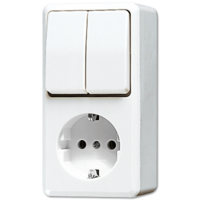 SCHUKO® سوکت 16 A / 250 V ~ با 2 باند سوئیچ 10 AX / 250 V