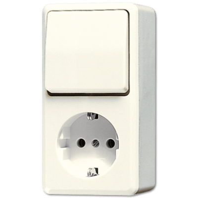 SCHUKO® سوکت 16 A / 250 V ~ با 1 باند / 2 راه سوئیچ 10 AX / 250 V